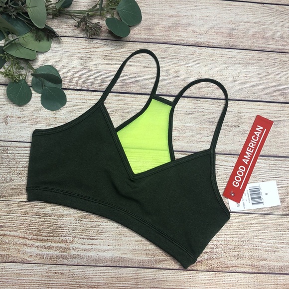 Good American Barely There Bralette in Heathered Forest Green - Picture 2 of 5